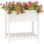 Voir la diapositive 4 : VIDAXL Jardiniere avec etagere Blanc 82,5x54x81 cm Bois massif de pin