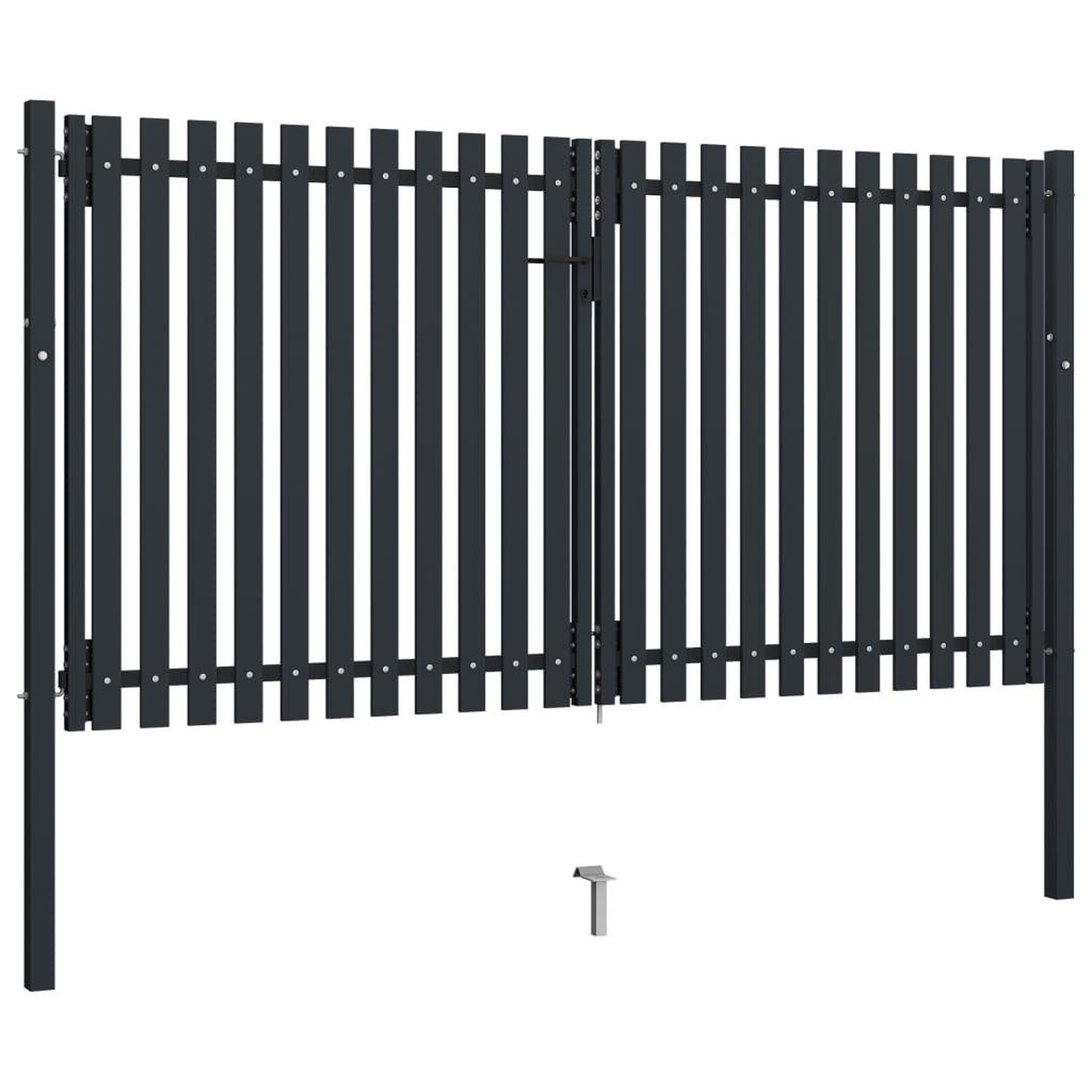 Voir la diapositive 2 : VIDAXL Portail de cloture a double porte Acier 306x200 cm Anthracite