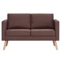 Voir la diapositive 3 : VIDAXL Canape a 2 places Tissu Marron