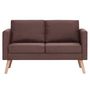 Voir la diapositive 3 : VIDAXL Canape a 2 places Tissu Marron