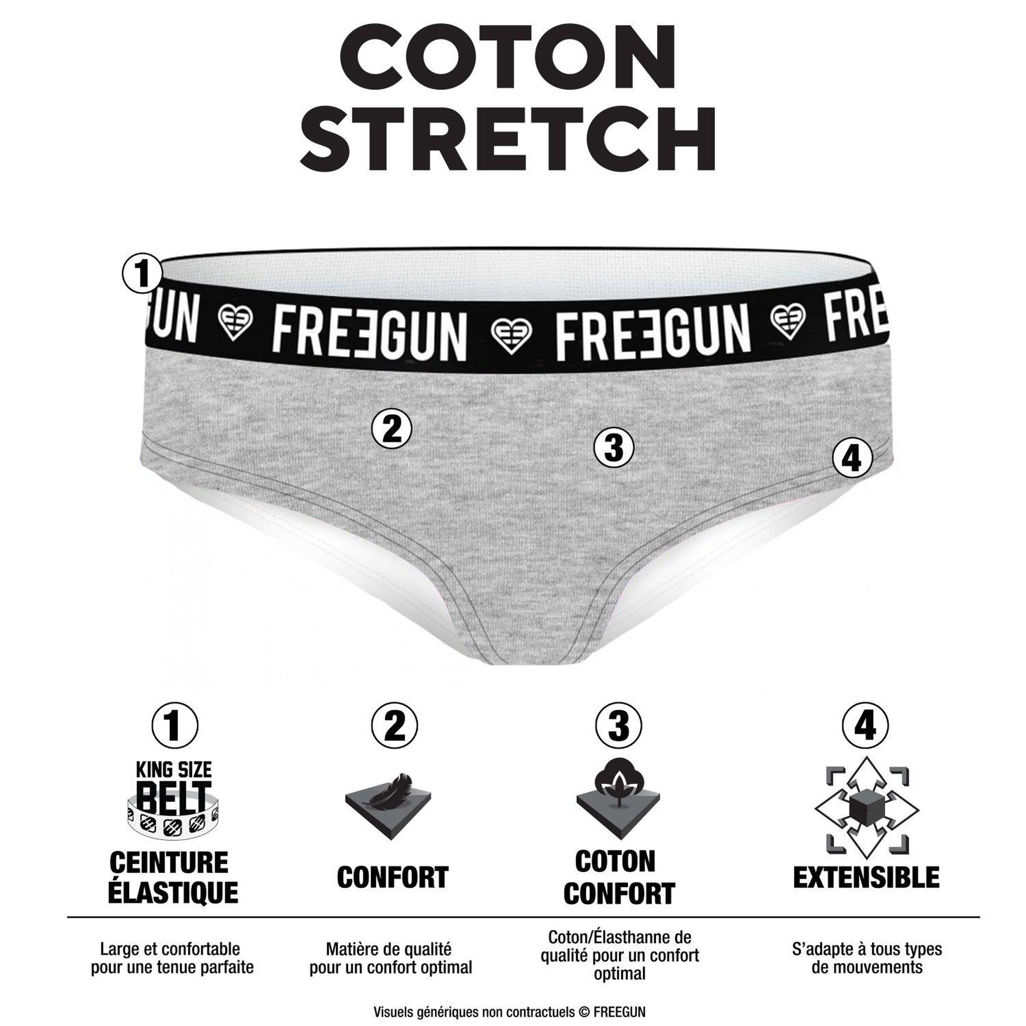 Voir la diapositive 2 : FREEGUN Lot de 3 culottes fille en coton ethnik