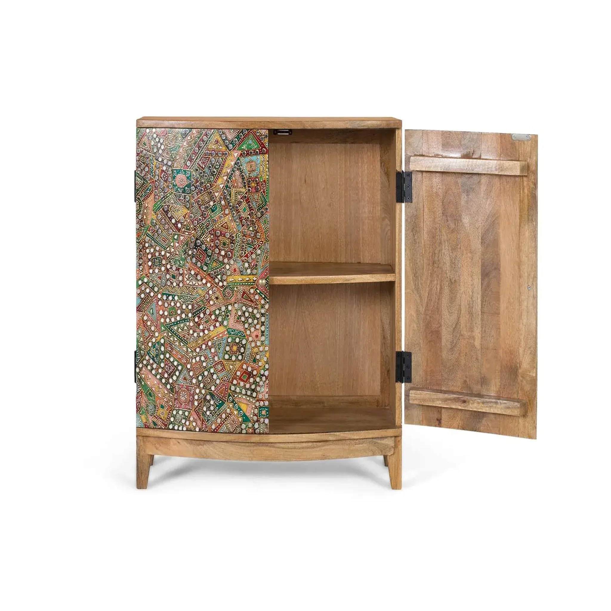 Voir la diapositive 2 : GINER Y COLOMER SL Meuble d'appoint en bois de manguier 65 cm style boho ethnique