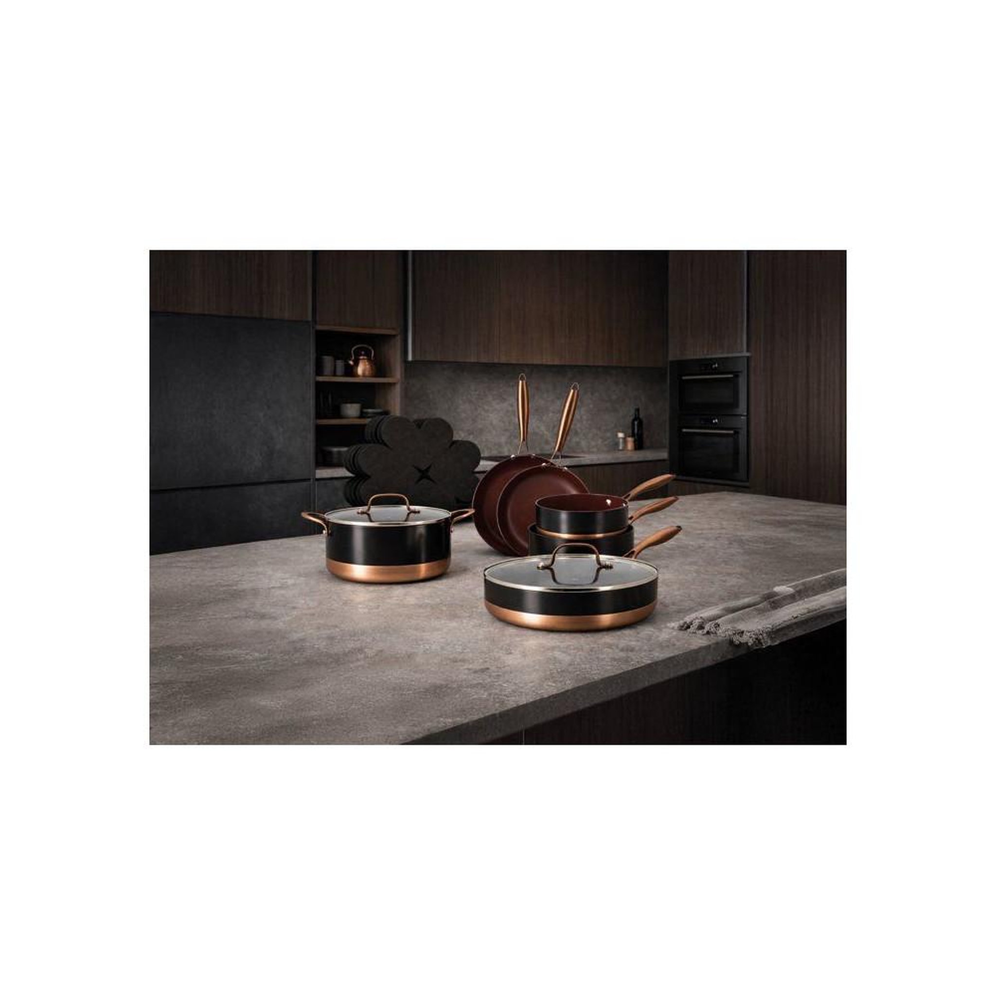 Voir la diapositive 4 : MENASTYL Set de casseroles induction 13 pièces black copper avec poignées amovibles et revêtement antiadhésif céramique