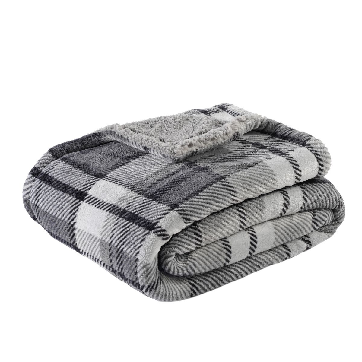ACTUEL Couverture double face motif écossais/sherpa 200g/m² SCOTTISH