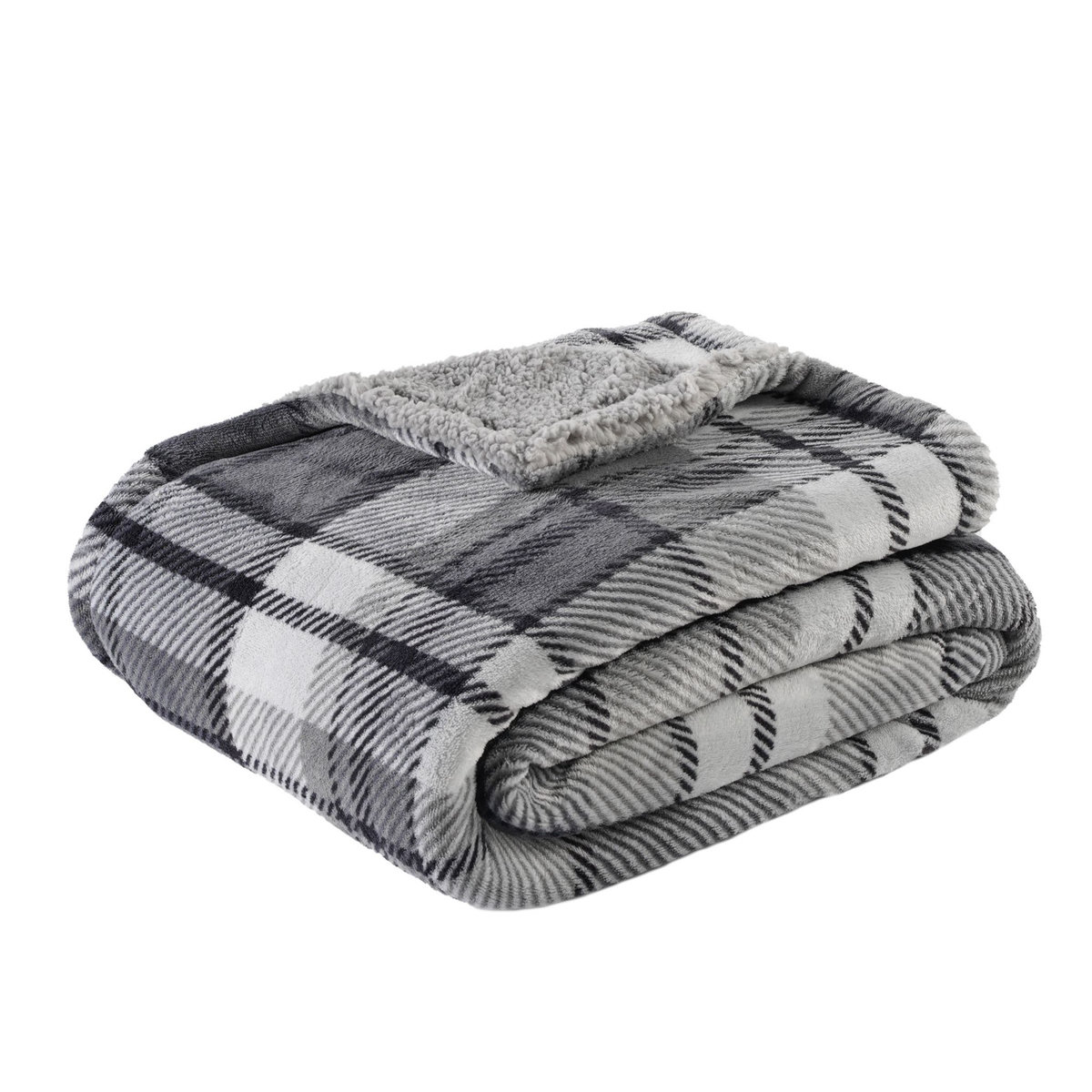 ACTUEL Couverture double face motif écossais/sherpa 200g/m² SCOTTISH