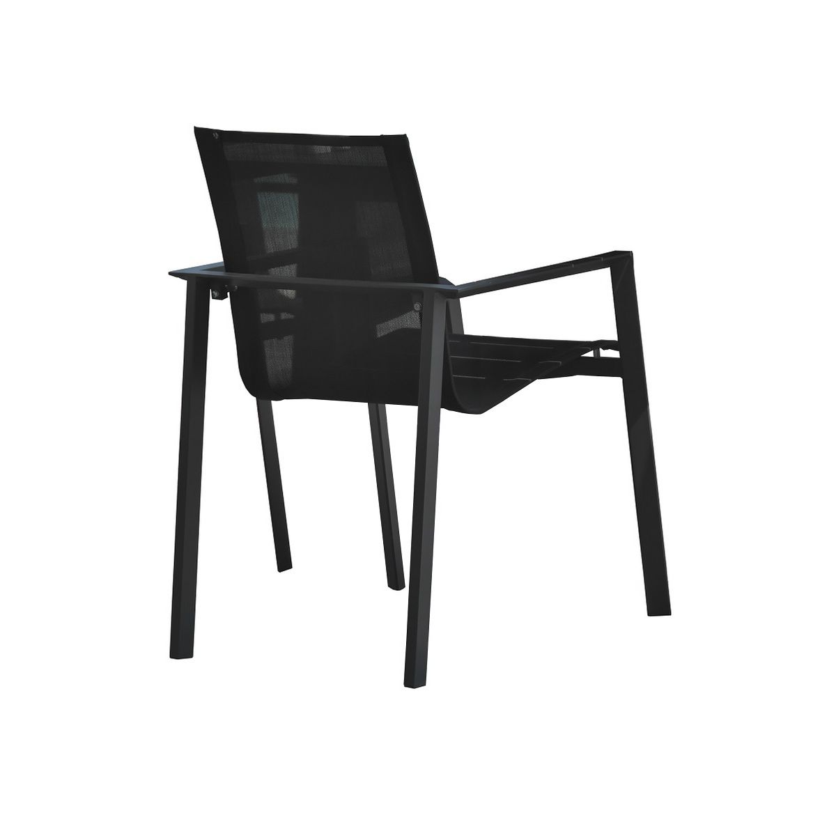 DCB GARDEN Fauteuil de jardin empilable en aluminium MIAMI - Gris anthracite