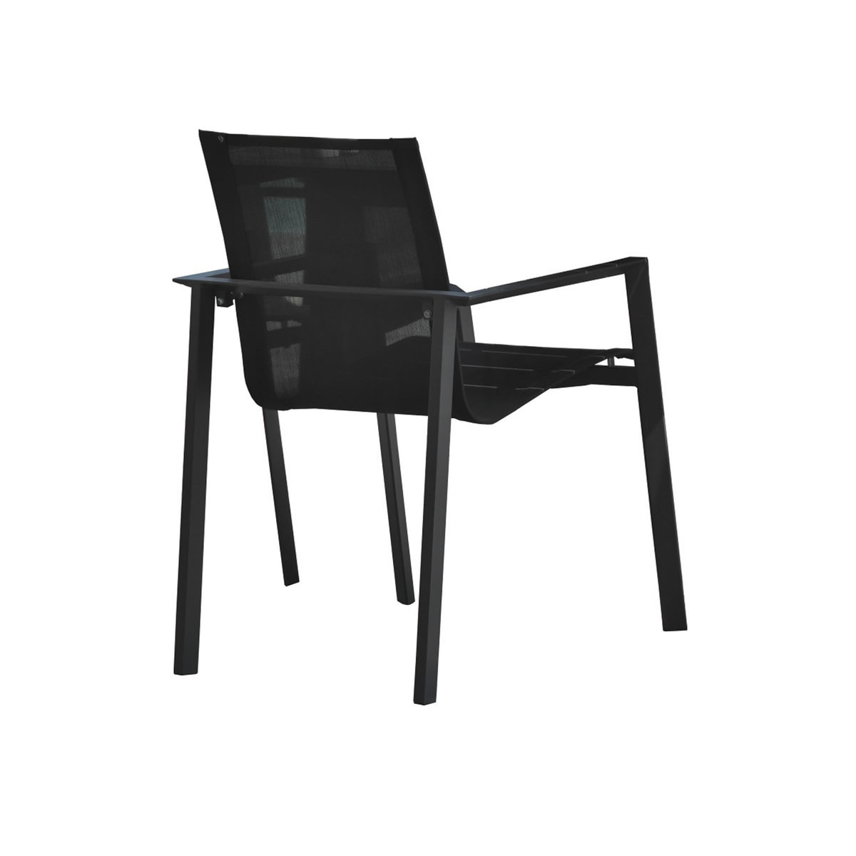 DCB GARDEN Fauteuil de jardin empilable en aluminium MIAMI - Gris anthracite