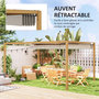Voir la diapositive 6 : OUTSUNNY Pergola toile rétractable 4 x 3 m alu effet bois tissu polyester beige