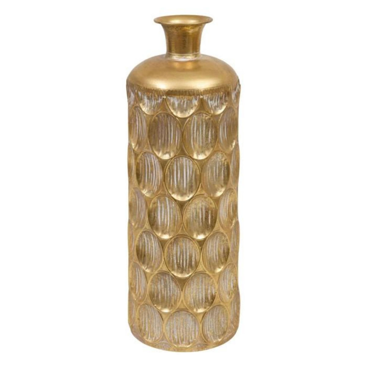 ATMOSPHERA Vase Strié en Métal  Belli  60cm Doré