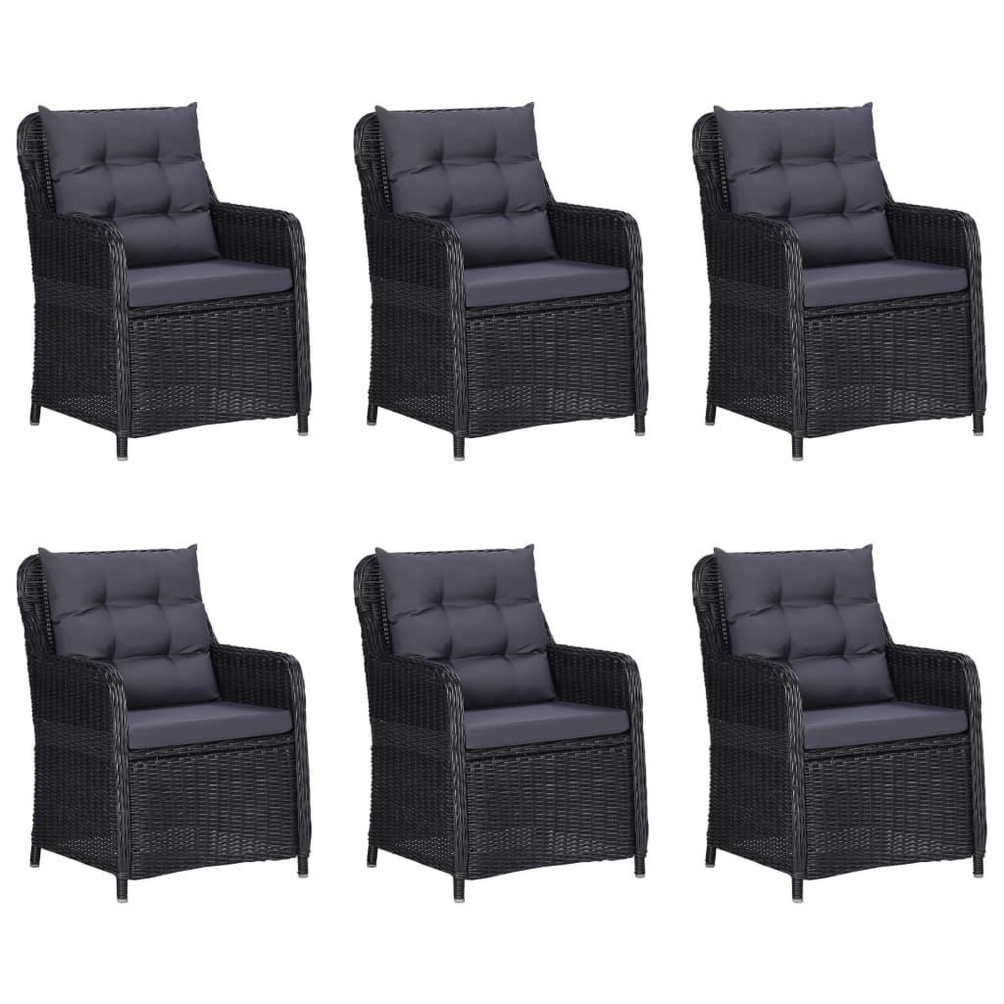 Voir la diapositive 5 : VIDAXL Ensemble a manger de jardin 9 pcs Noir