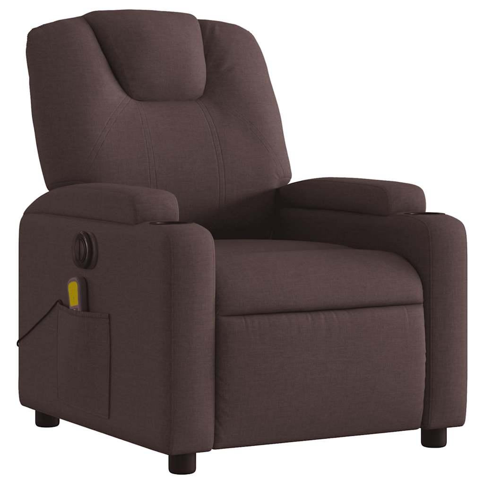 Voir la diapositive 4 : VIDAXL Fauteuil de massage inclinable electrique Marron fonce Tissu