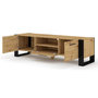 Voir la diapositive 2 : BEST MOBILIER Donnely - meuble tv - effet bois et noir - 160 cm