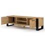 Voir la diapositive 2 : BEST MOBILIER Donnely - meuble tv - effet bois et noir - 160 cm