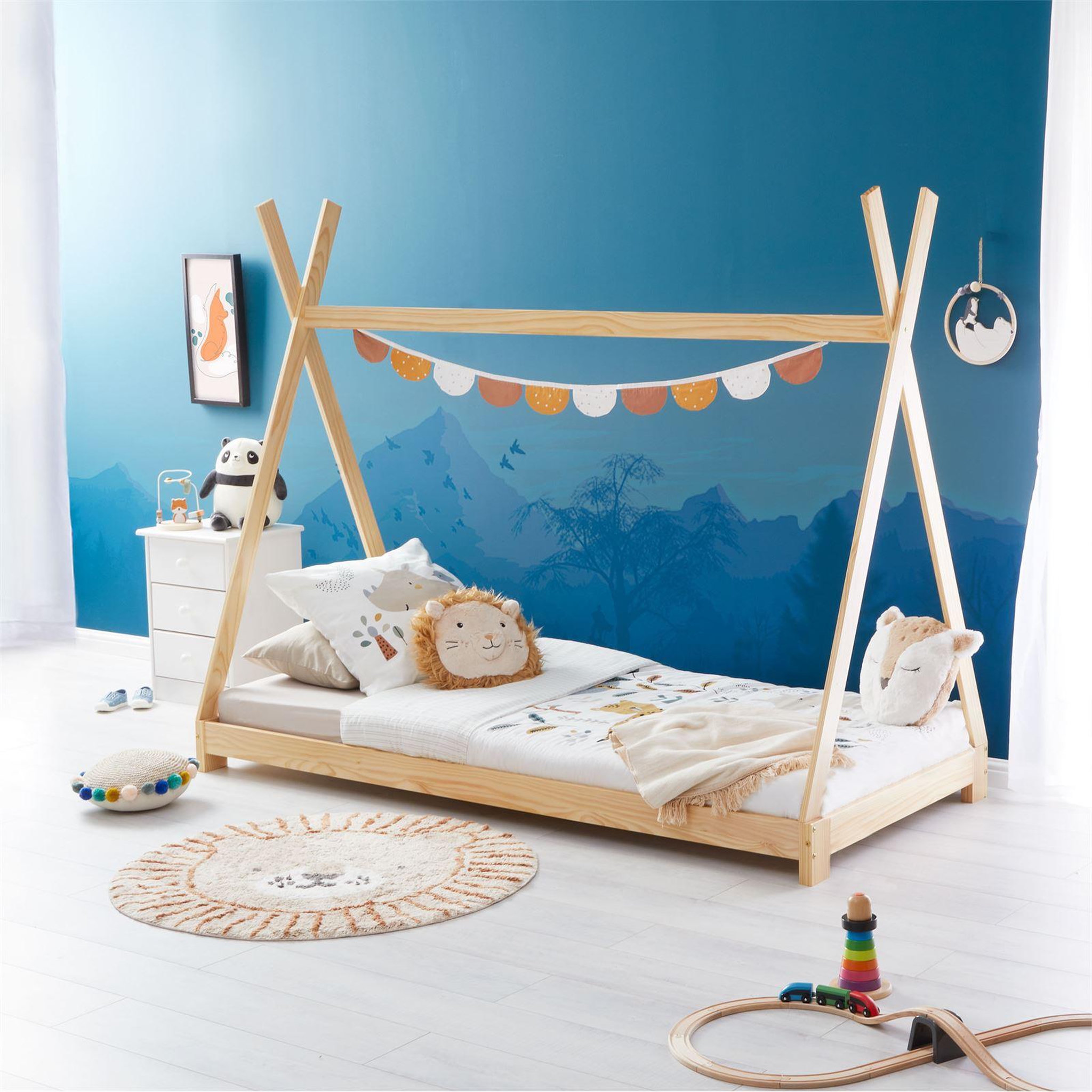 Voir la diapositive 2 : IDIMEX Lit tipi ELIN, 90 x 200 cm en pin massif