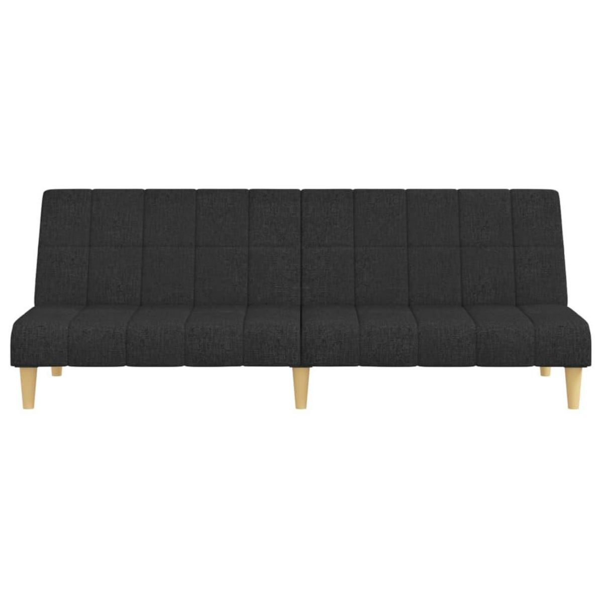 VIDAXL Canape-lit a 2 places noir tissu