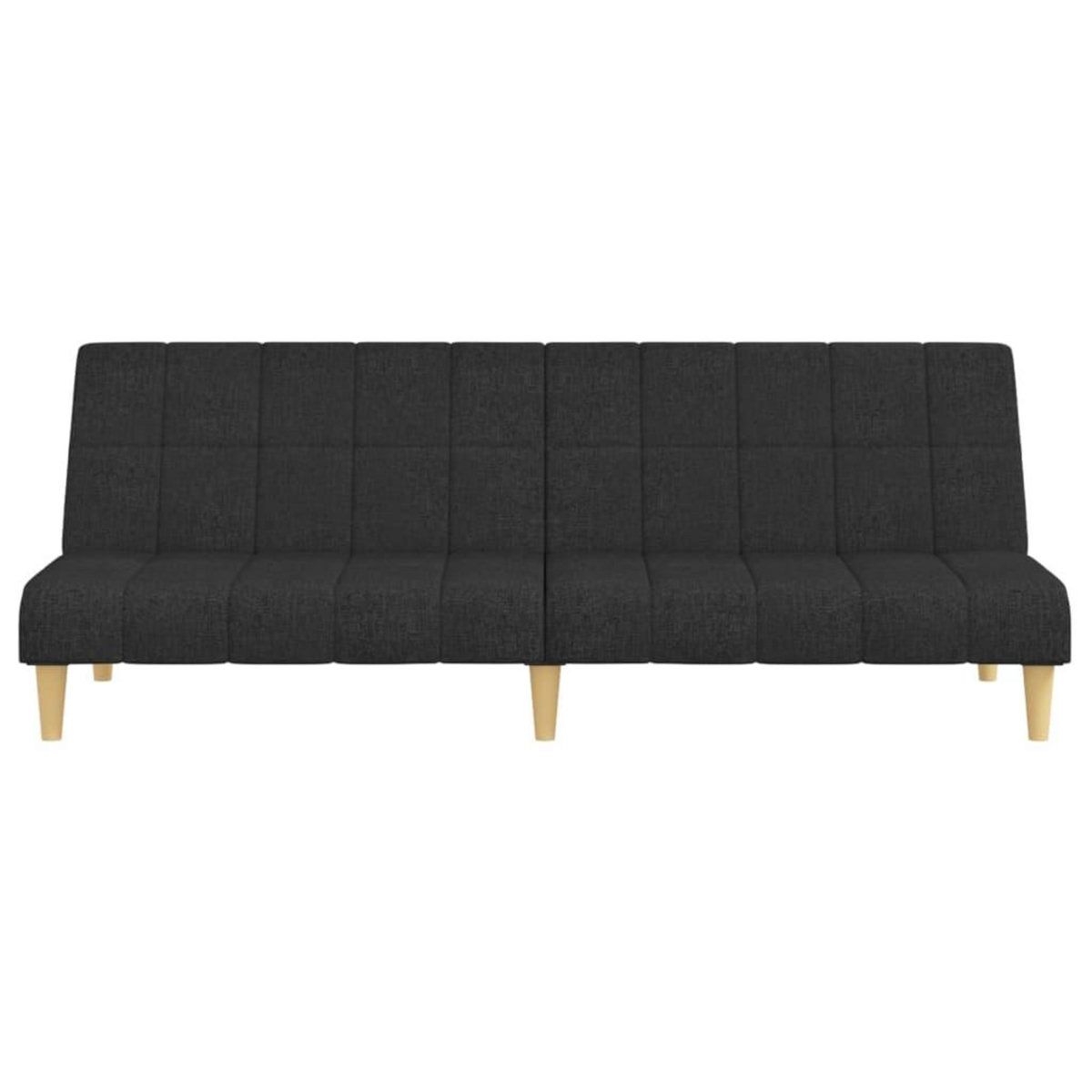 VIDAXL Canape-lit a 2 places noir tissu
