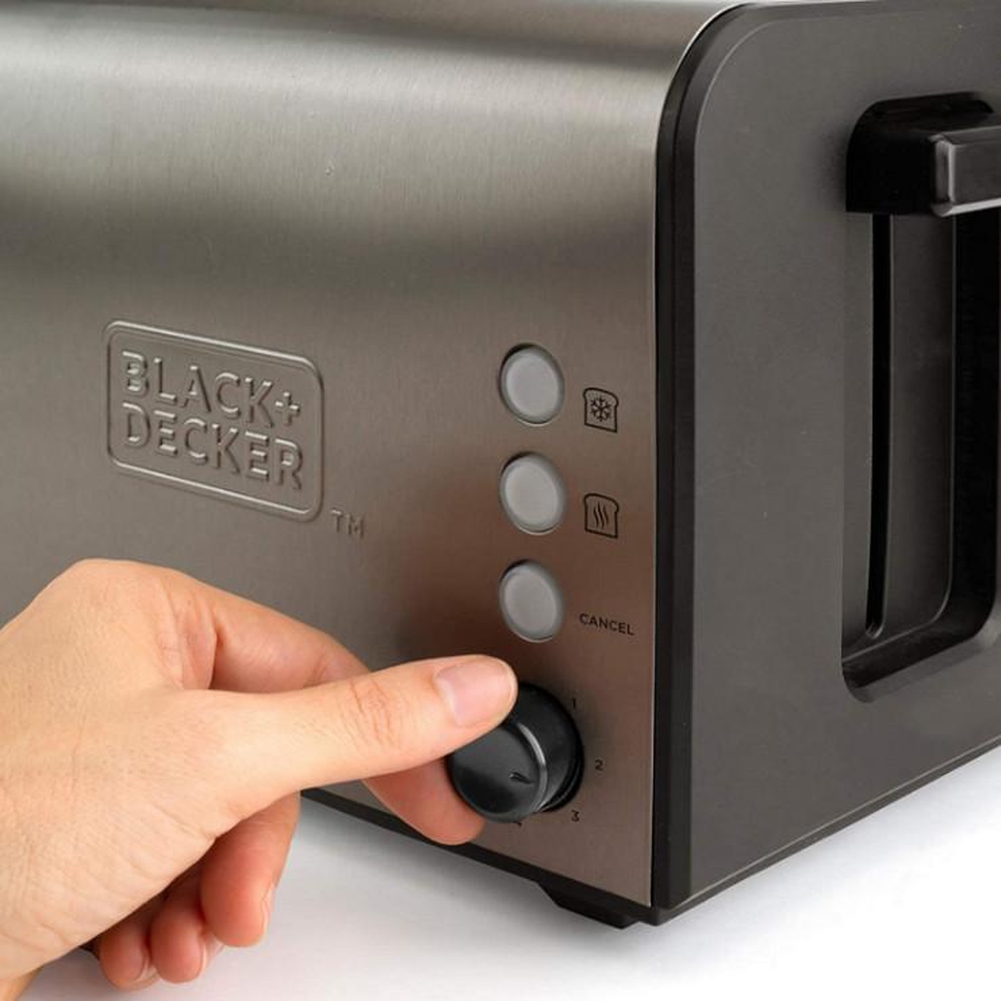Voir la diapositive 3 : Black et Decker Grille-pain 1 fente 1000w inox - BXTO1000E