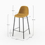 Voir la diapositive 4 : MAISON PAVANE Chaise pour îlot central en velours jaune 65 cm-Henrik