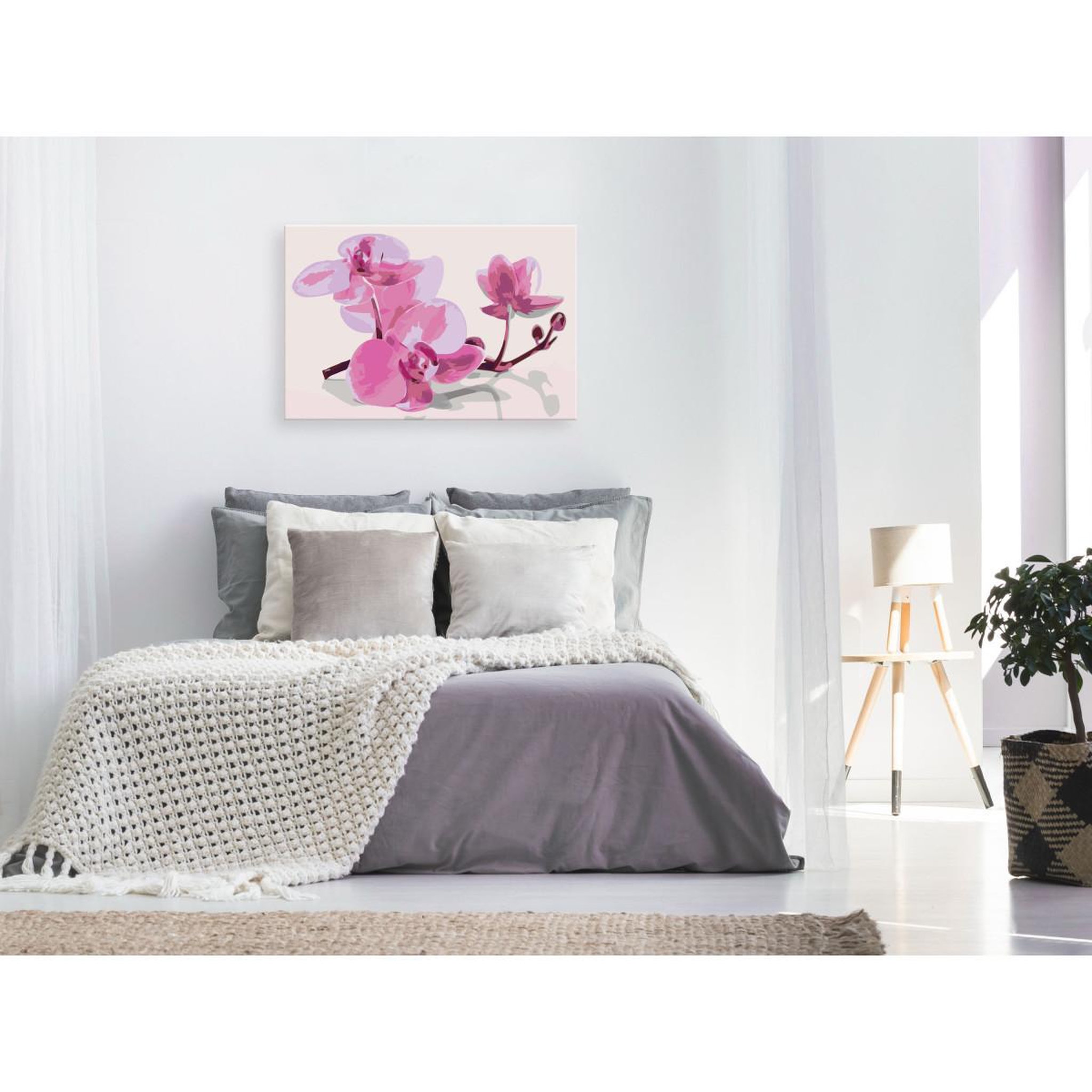 Voir la diapositive 2 : Paris Prix Tableau à peindre soi-même  fleurs d'orchidée  40x60cm