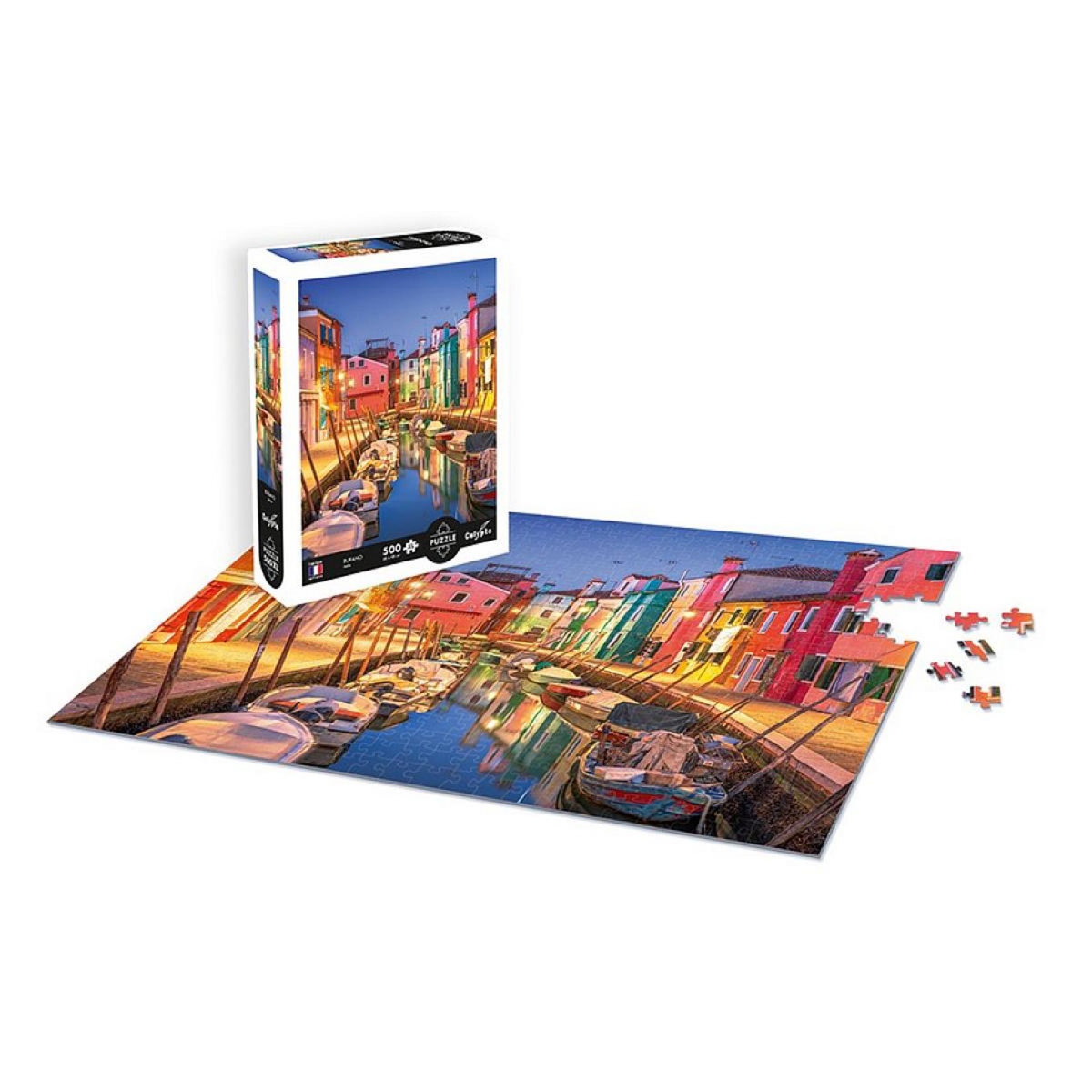 Sentosphere Puzzle Calypto Burano Italie 500 pièces XL - Découvrez la Beauté de l'Italie en Grand Format