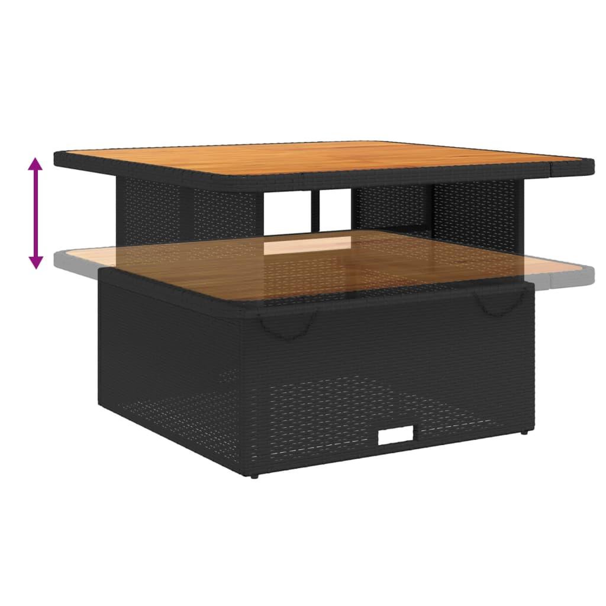 Voir la diapositive 5 : VIDAXL Ensemble a manger de jardin coussins 5pcs Noir Resine tressee