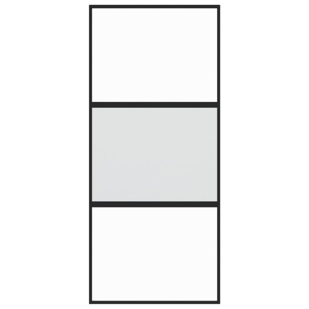 VIDAXL Porte coulissante noir 90x205 cm verre trempe aluminium