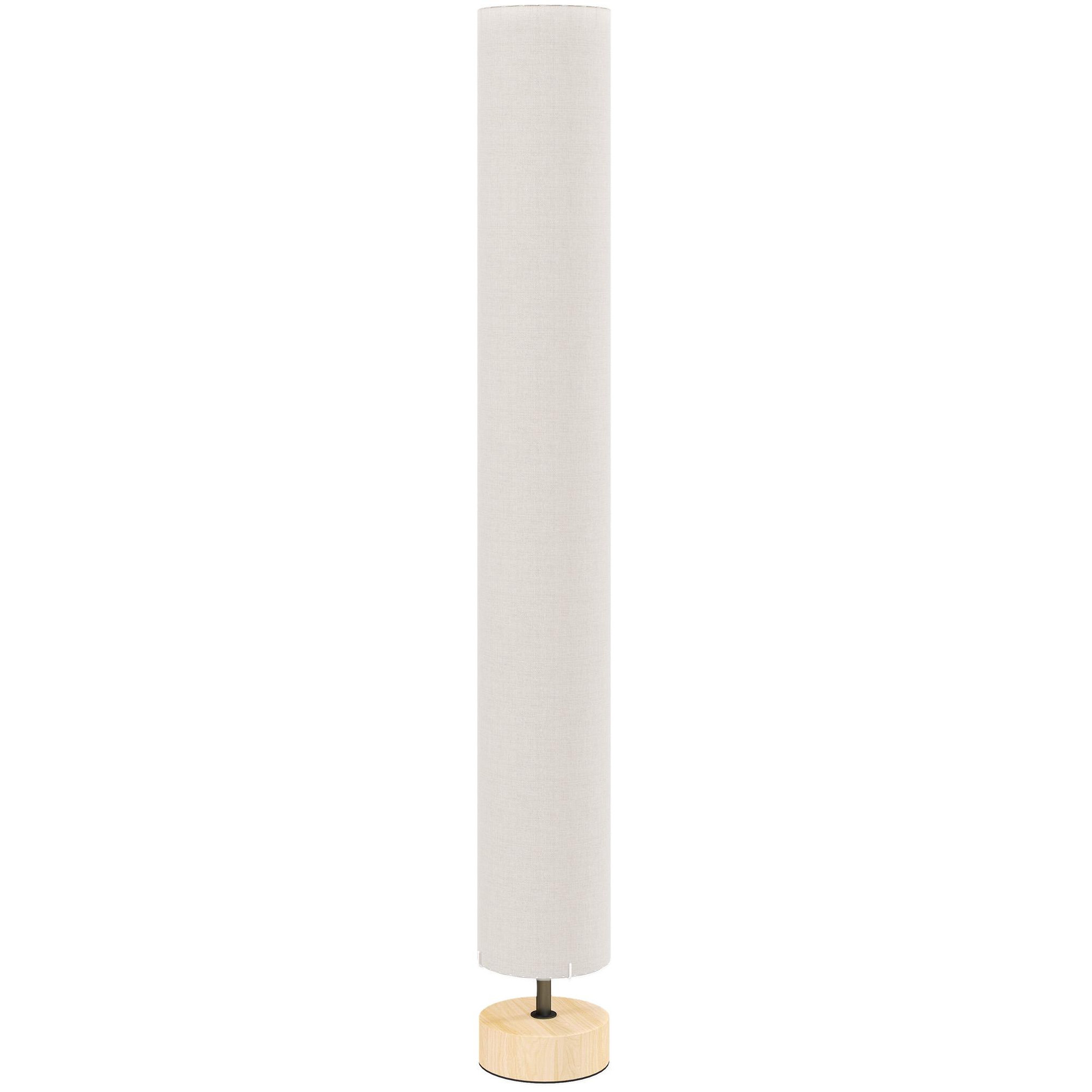 HOMCOM Lampadaire colonne sur pied bois contemporain H.120 cm abat-jour lin beige
