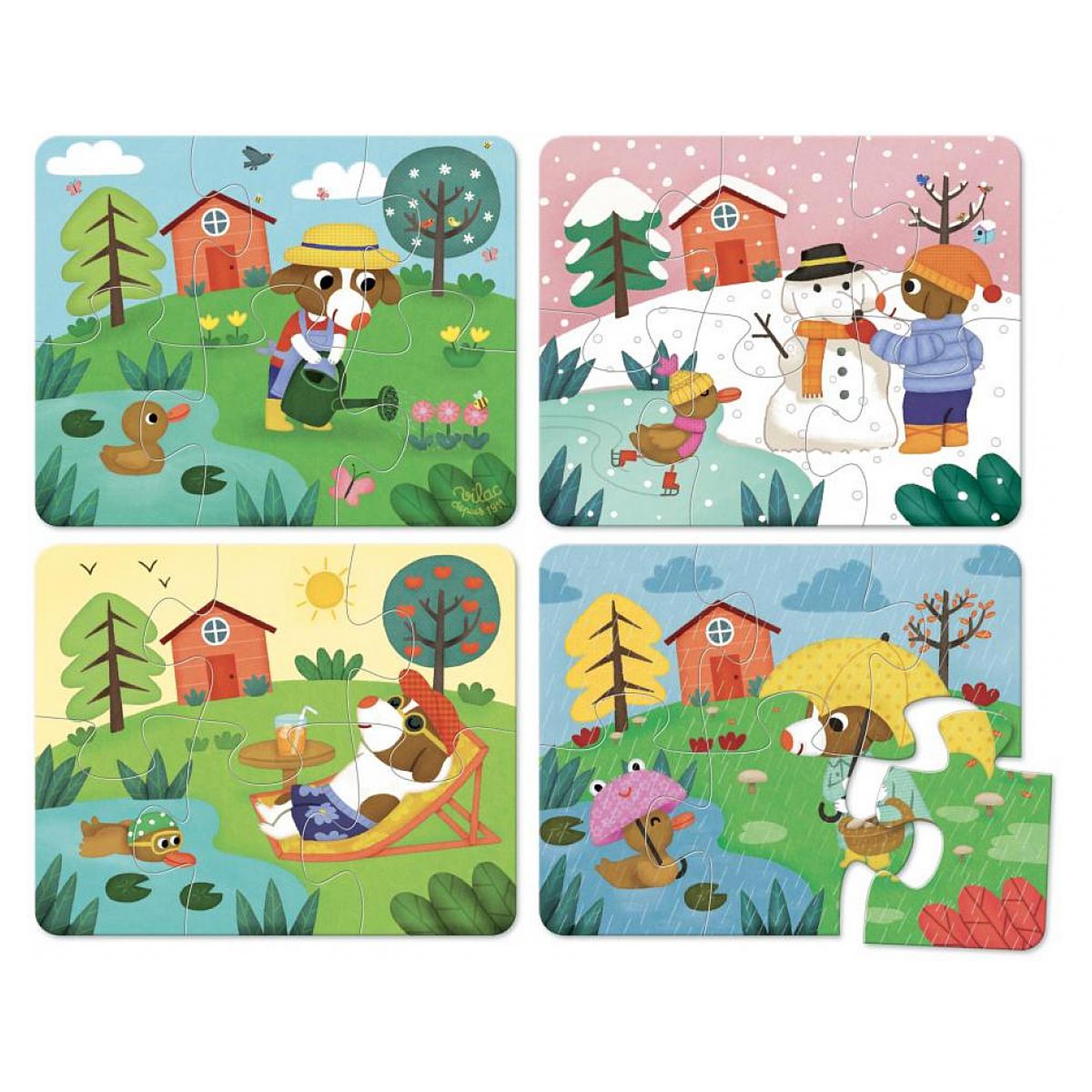 Voir la diapositive 3 : Vilac Puzzles les 4 saisons - coffret bois