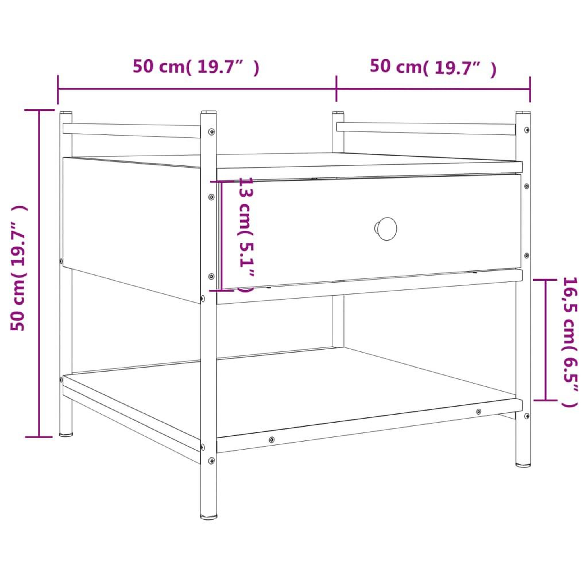 Voir la diapositive 6 : VIDAXL Table basse sonoma gris 50x50x50 cm bois d'ingenierie
