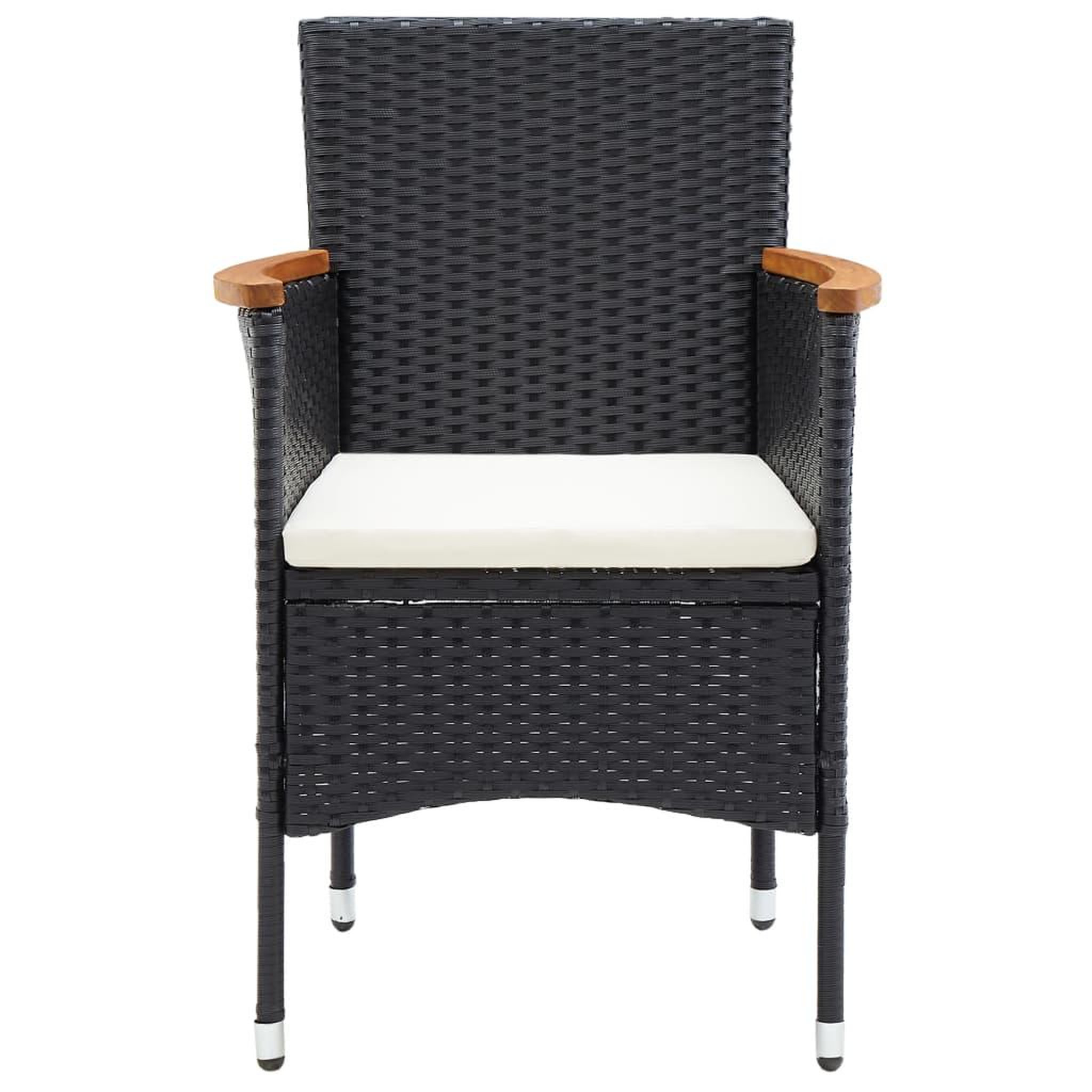 Voir la diapositive 4 : VIDAXL Chaises a manger de jardin lot de 4 Resine tressee Noir