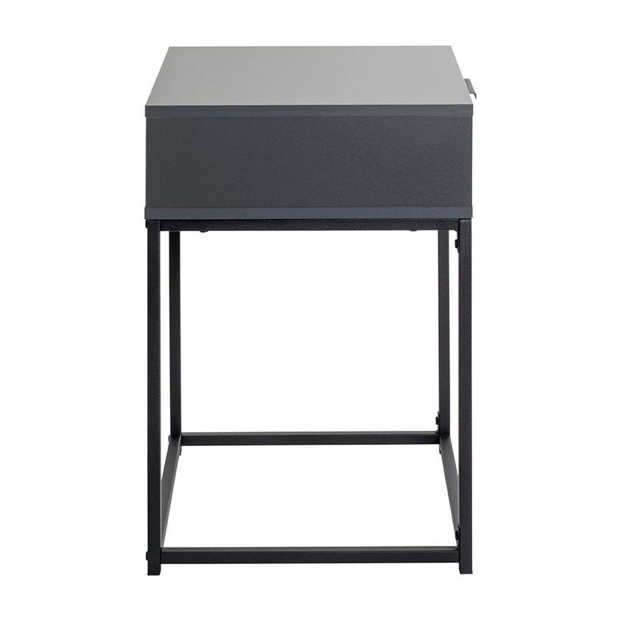 Voir la diapositive 3 : Paris Prix Table de chevet carrée 1 tiroir  maluma  60cm anthracite & noir