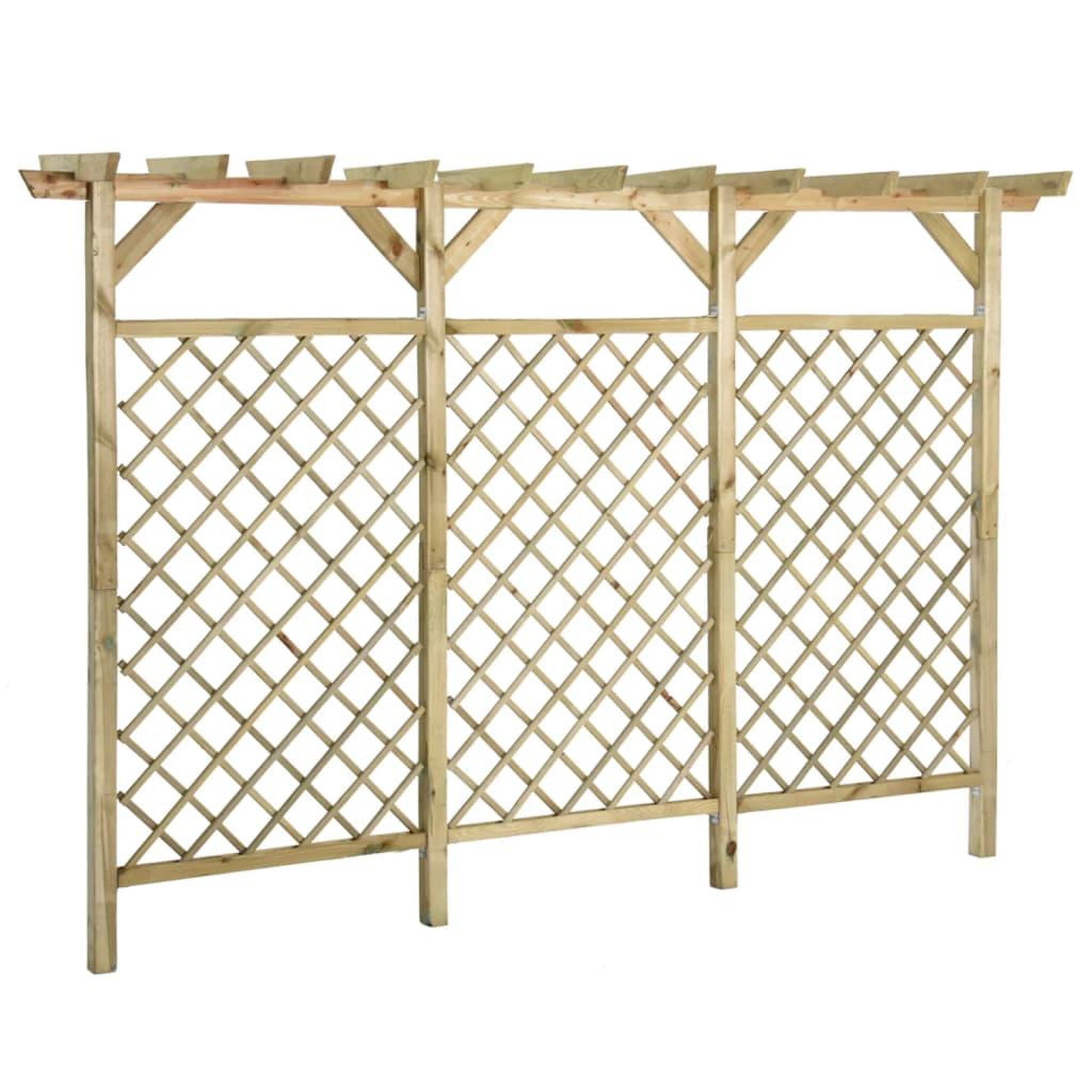 Voir la diapositive 3 : VIDAXL Cloture a treillis de jardin avec pergola 300x50x200 cm pin