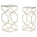 Paris Prix Lot de 2 Tables d'Appoint Design  Glassy  68cm Or