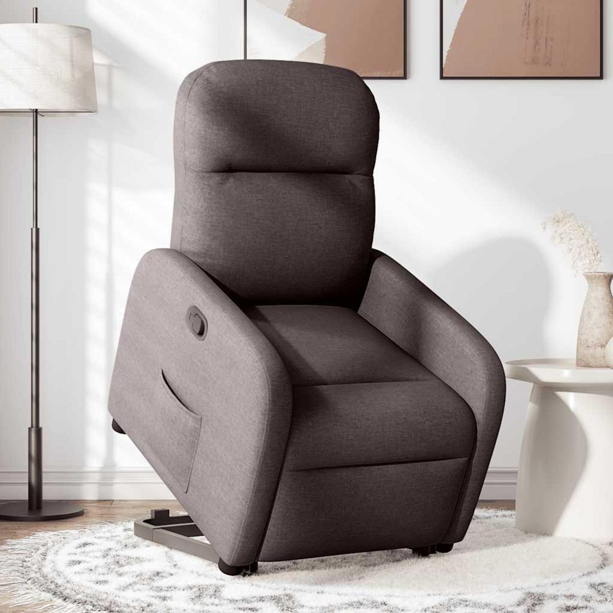VIDAXL Fauteuil inclinable marron fonce tissu