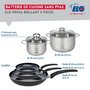 Voir la diapositive 2 : ELO Ensemble de 3 Poêles de cuisson 20, 24 et 32 cm et 2 faitouts 16 et 20 cm Elo Prima Brillant