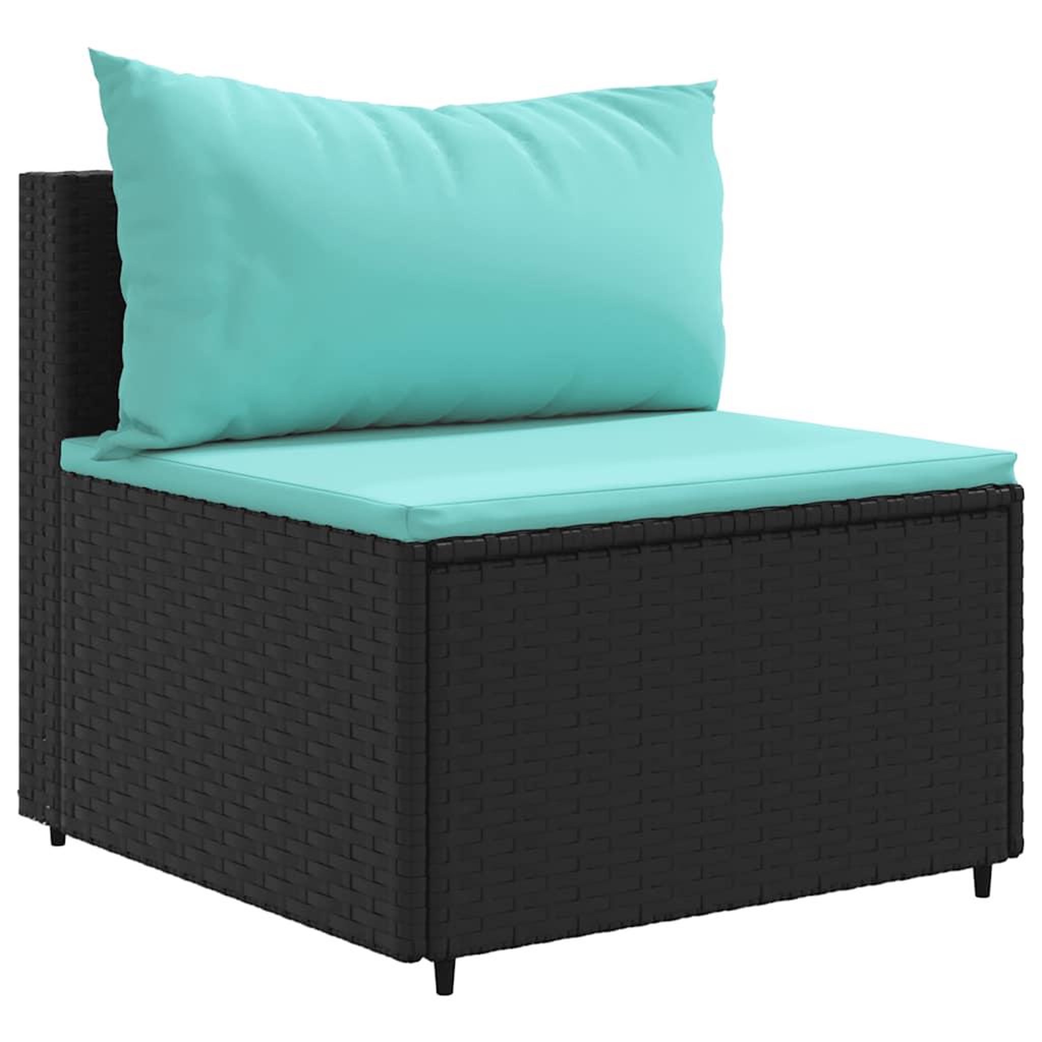 Voir la diapositive 4 : VIDAXL Salon de jardin 6 pcs avec coussins noir resine tressee