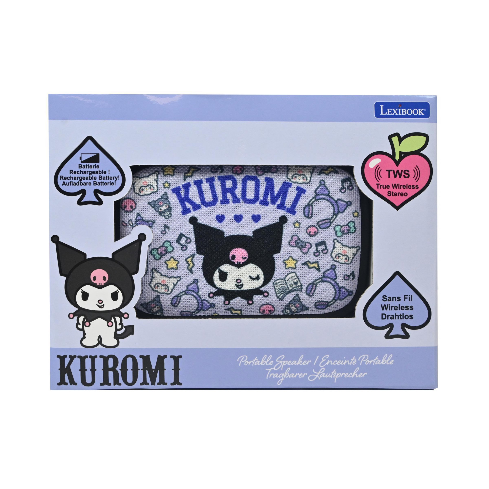Voir la diapositive 2 : Lexibook Enceinte Bluetooth Portable Kuromi