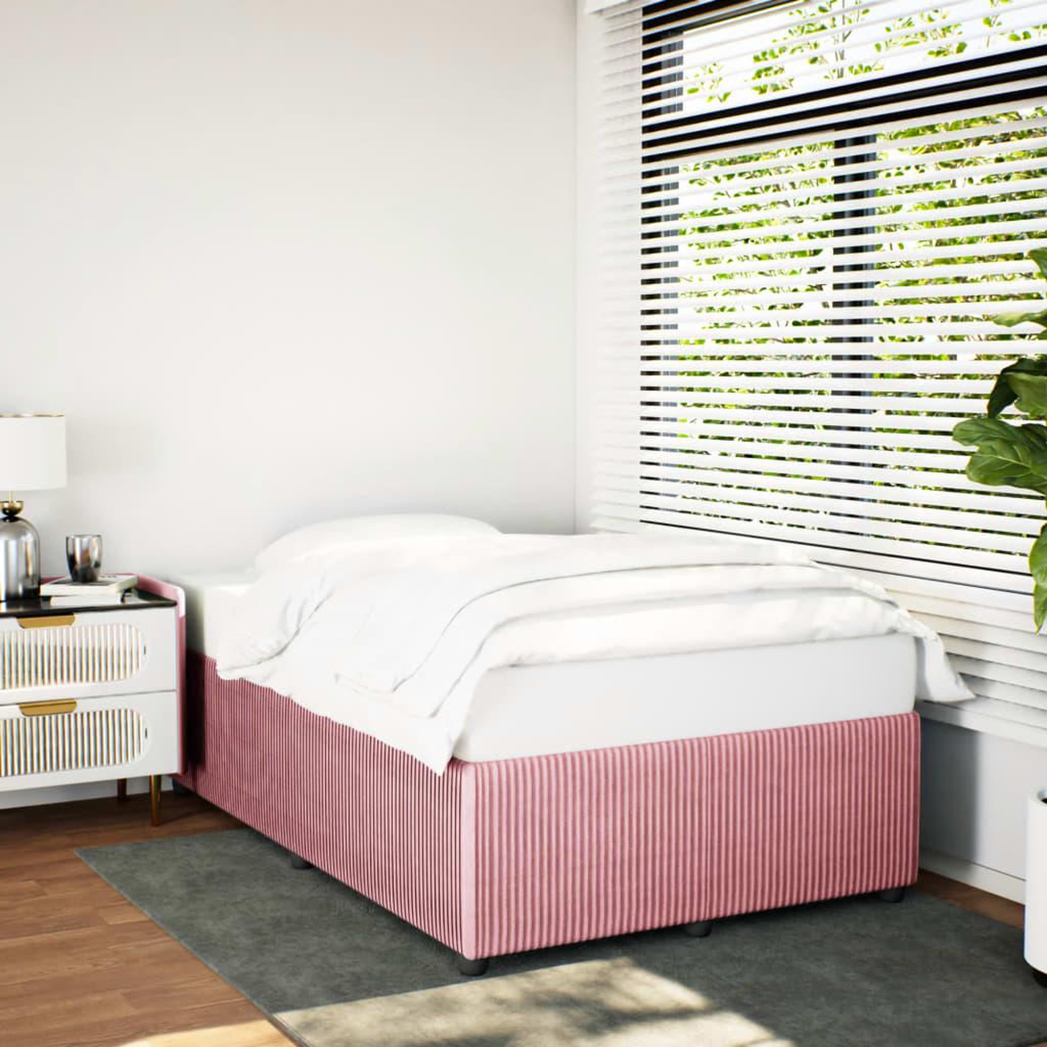 VIDAXL Cadre de lit sans matelas rose 120x200 cm velours