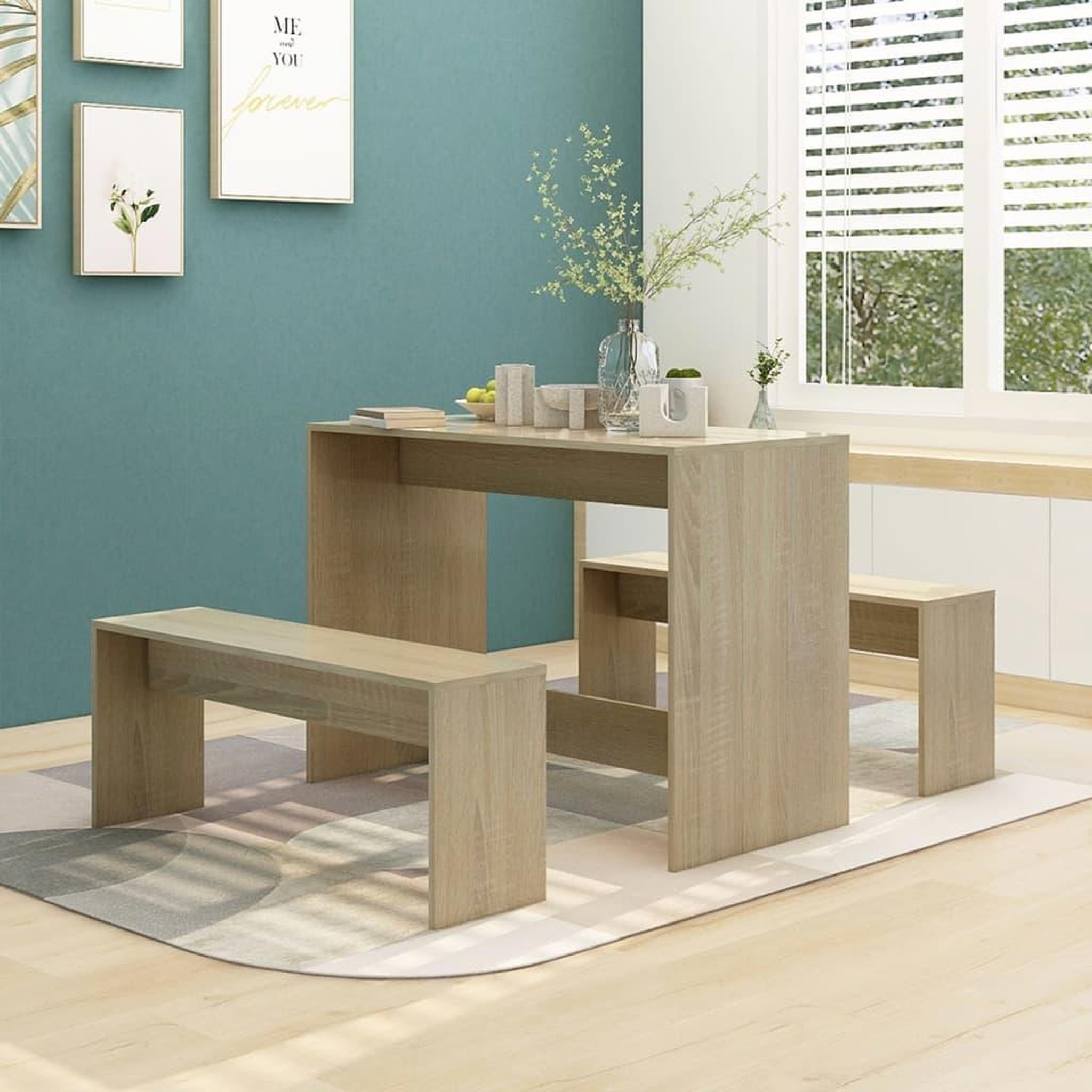 Voir la diapositive 1 : VIDAXL Ensemble a manger 3 pcs Chene sonoma Bois d'ingenierie