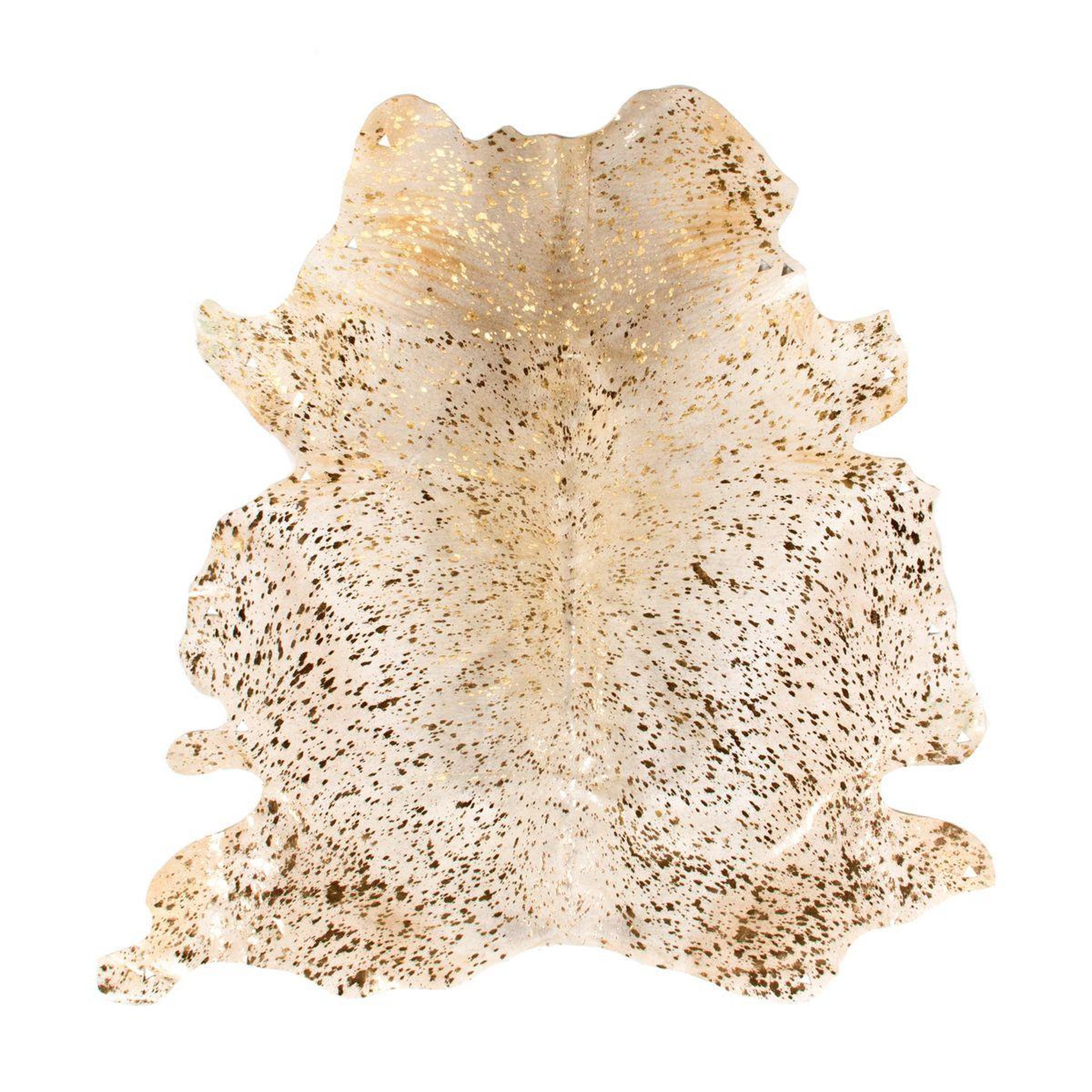 Paris Prix Tapis peau de vache  fly  blanc & or. Coloris disponibles : Blanc