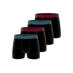 PIERRE CARDIN Lot de 4 boxers homme en viscose de bambou Dolce. Coloris disponibles : Noir