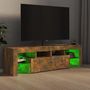 Voir la diapositive 5 : VIDAXL Meuble TV avec lumieres LED Chene fume 140x36,5x40 cm
