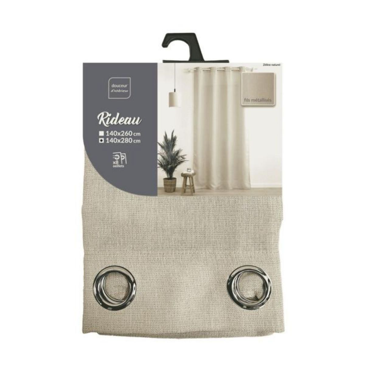 Paris Prix Rideau à Œillets  Zeline  140x280cm Naturel