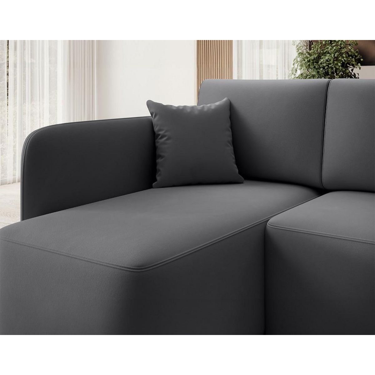 BEST MOBILIER Suzie - canapé d'angle gauche 4 places convertible avec coffre en velours