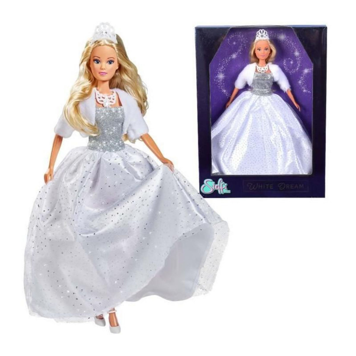 STEFFI LOVE Steffi Love - Reve blanc - Poupée Mannequin 29cm - Robe + Accesoires - Dés 3 ans