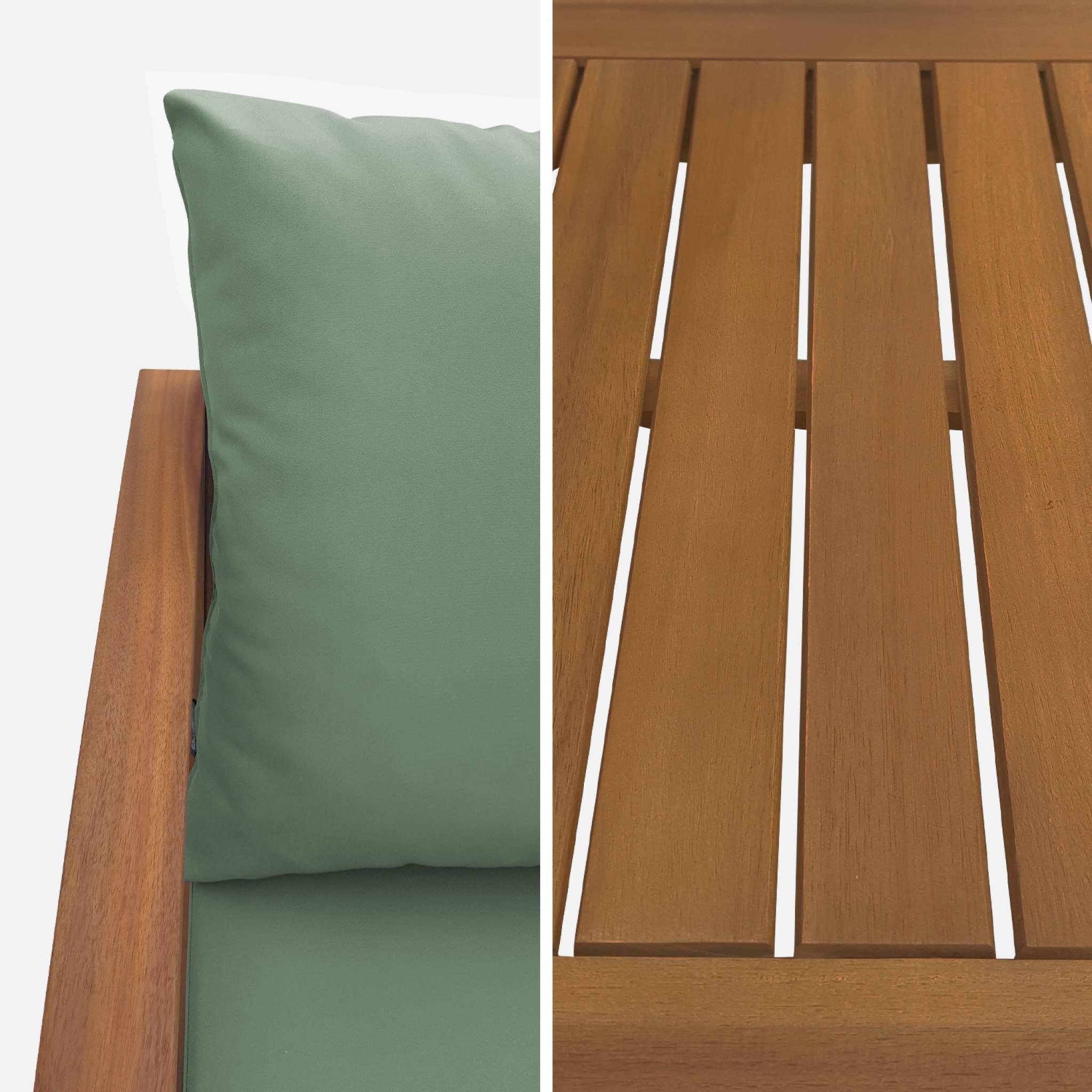 Voir la diapositive 3 : SWEEEK Salon de jardin en bois 4 places - Ushuaïa - Canapé, fauteuils et table basse en acacia, design