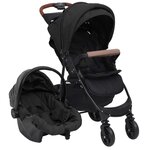 VIDAXL Poussette pour bebe 3-en-1 Anthracite Acier