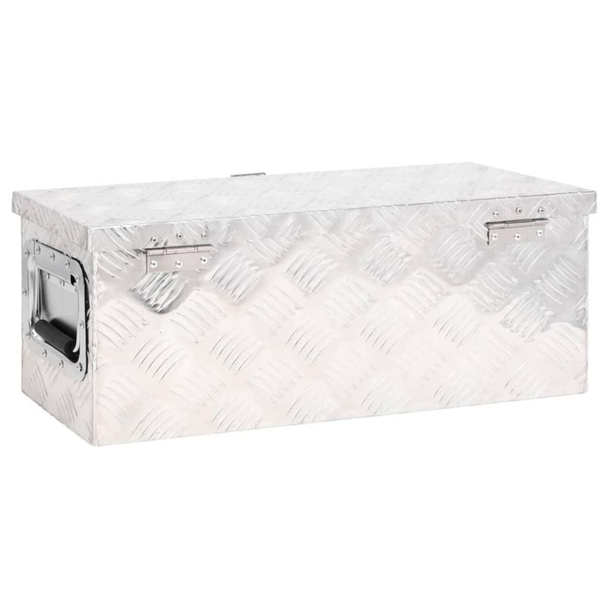 VIDAXL Boîte de rangement Argente 60x23,5x23 cm Aluminium