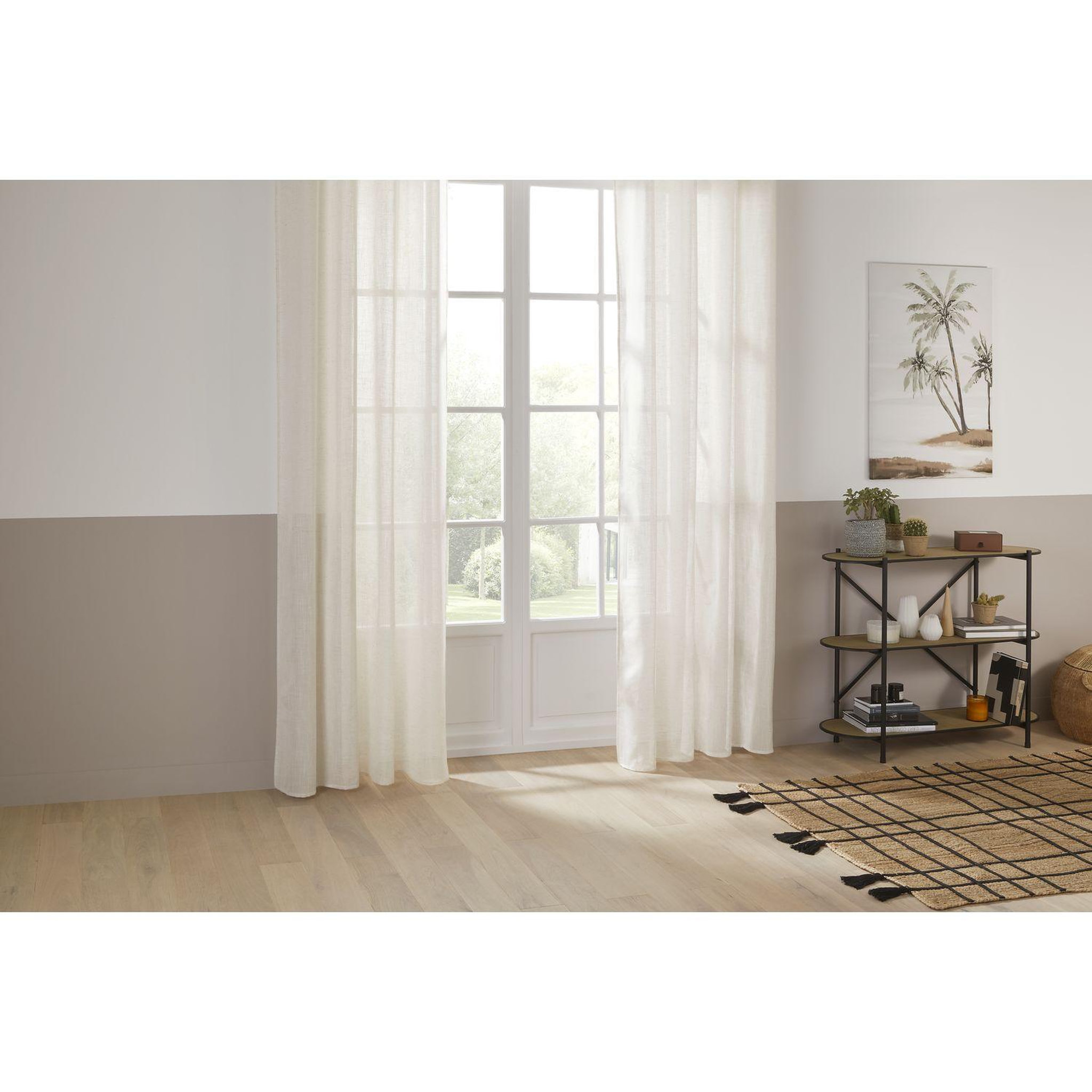 Voir la diapositive 2 : ATMOSPHERA Voilage effet lin alla - 140 x 240 cm - beige