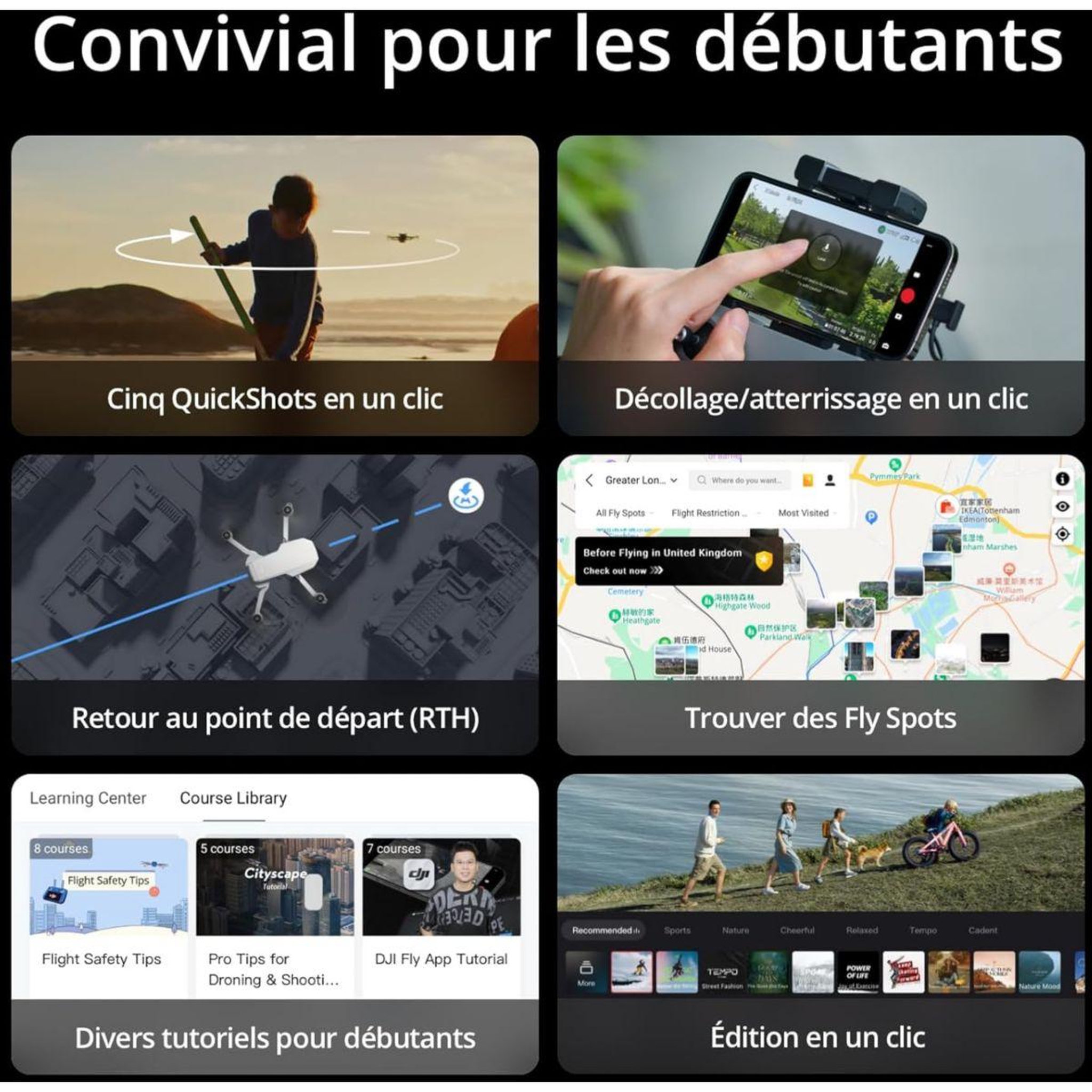 Voir la diapositive 4 : DJI Drone Mini 4k Fly more combo